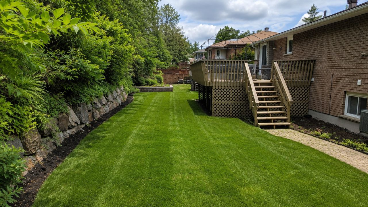 Backyard party ready lawn Sudbury summer