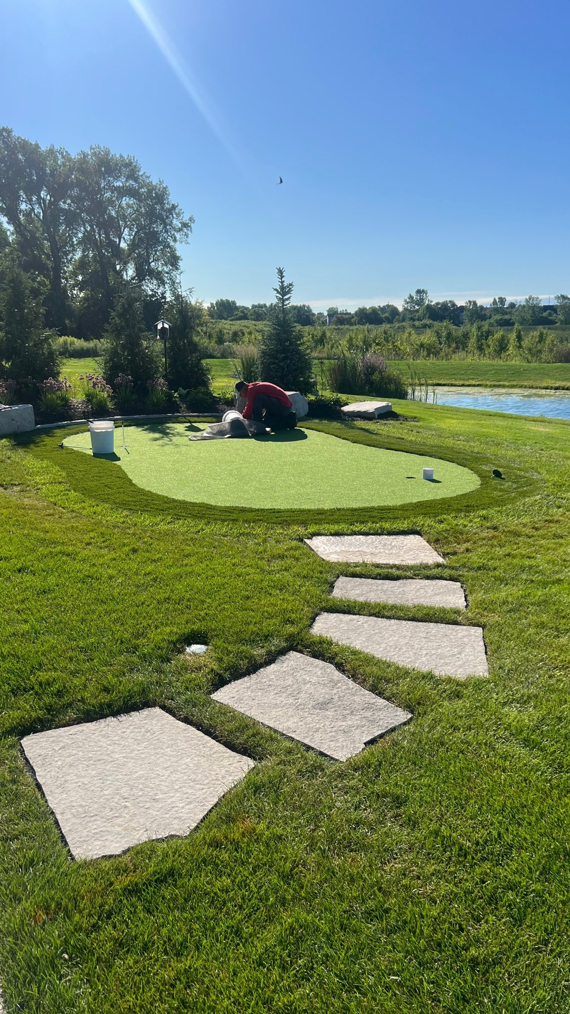 Bare lawn patches after winter Sudbury Ontario repair