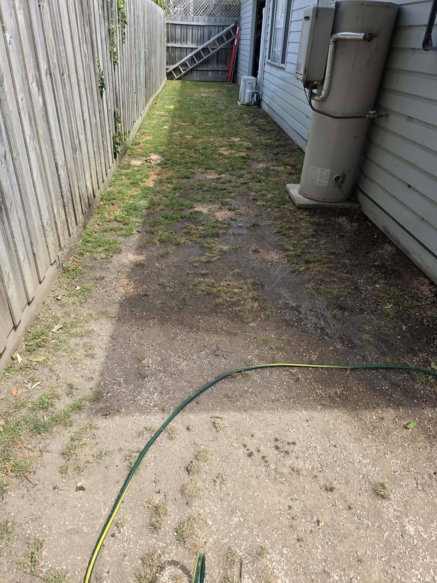 Grass seed being spread on bare soil in Greater Sudbury