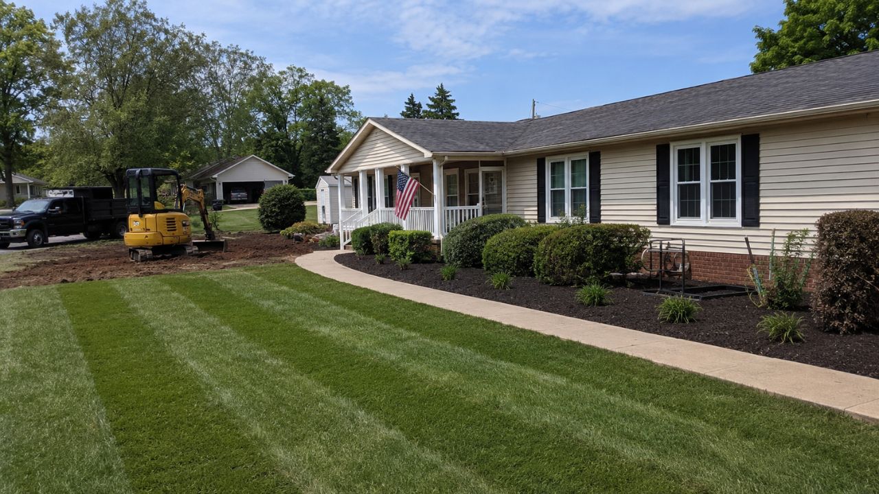 Green healthy residential lawn in Greater Sudbury Ontario