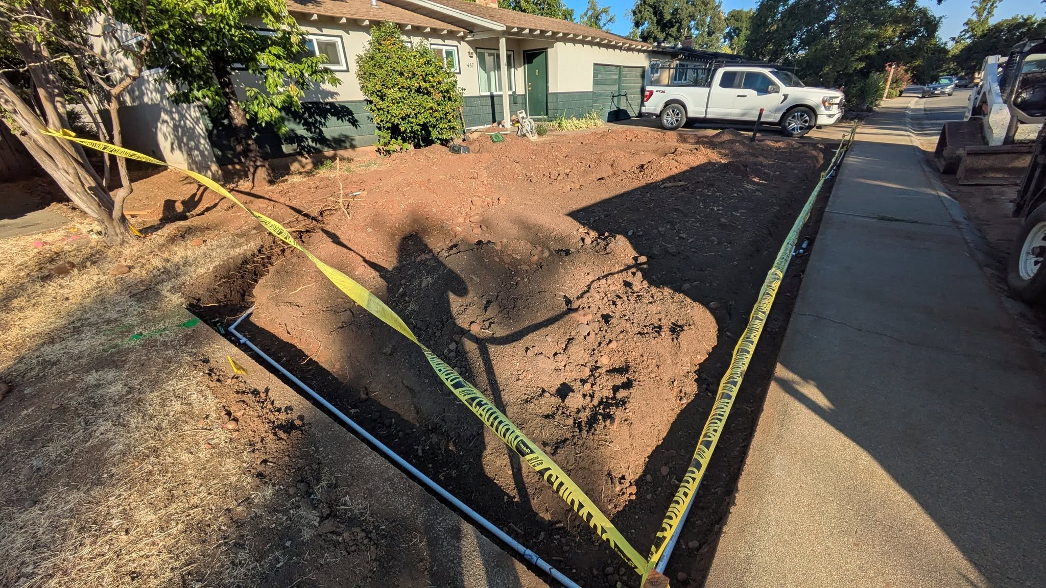 Irrigation system installation in progress on a Sudbury Ontario residential lawn in 2026