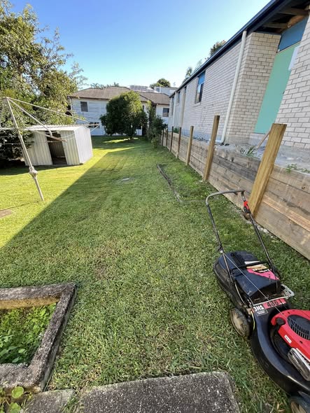 Residential lawn being cut in Greater Sudbury Ontario