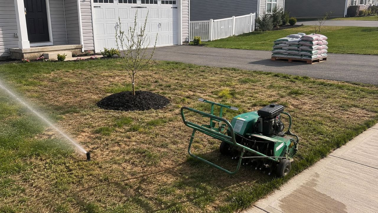 Ryan Lingenfelter standing on a healthy green lawn in Greater Sudbury Ontario