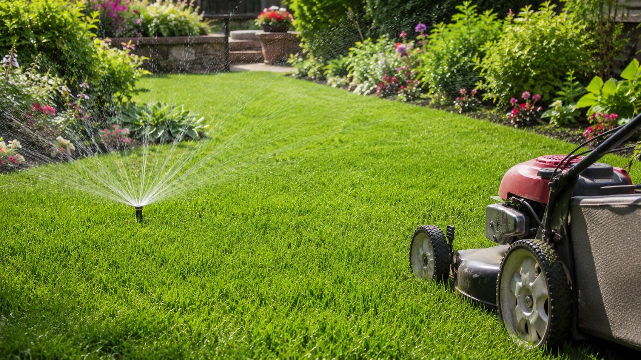 Sudbury lawn staying green in July August summer heat