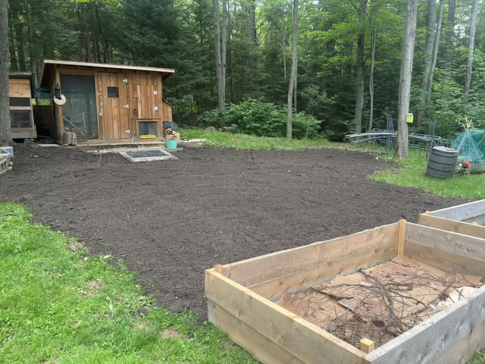 large landscaping project backyard Sudbury Ontario
