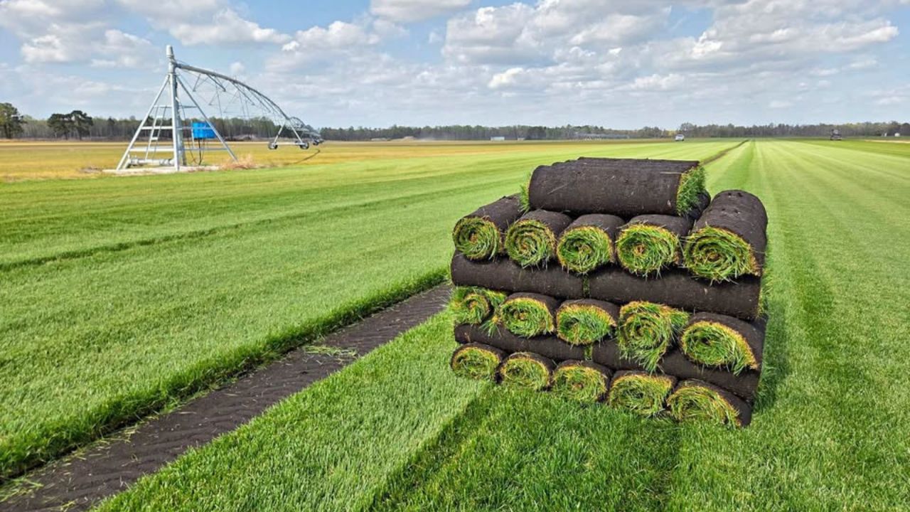 Fresh sod rolls ready for pickup in Greater Sudbury Ontario