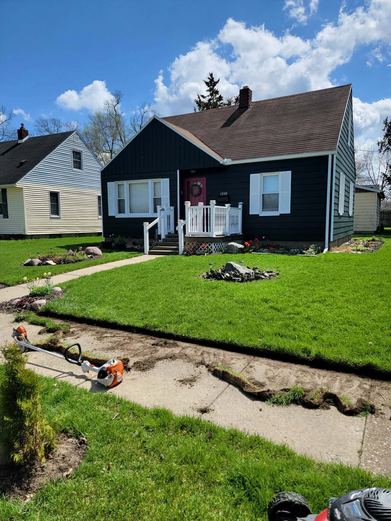 Homeowner calling lawn care company Chelmsford Sudbury Ontario two years later