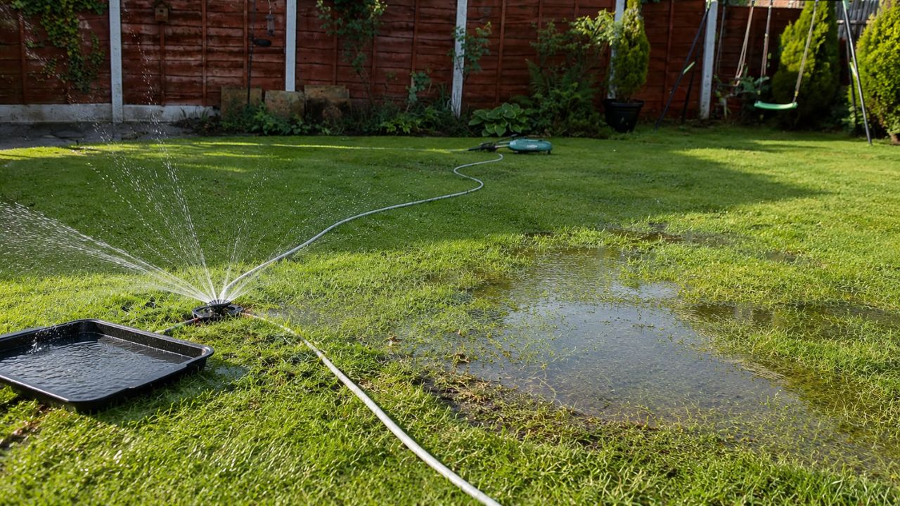 Homeowner watering lawn Sudbury Ontario incorrect technique shallow surface problem