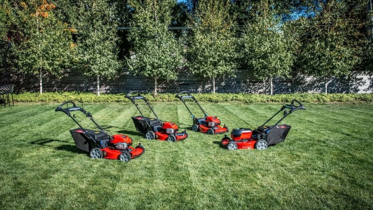 Lawn equipment being assessed for suitability for Sudbury Ontario residential lawn conditions