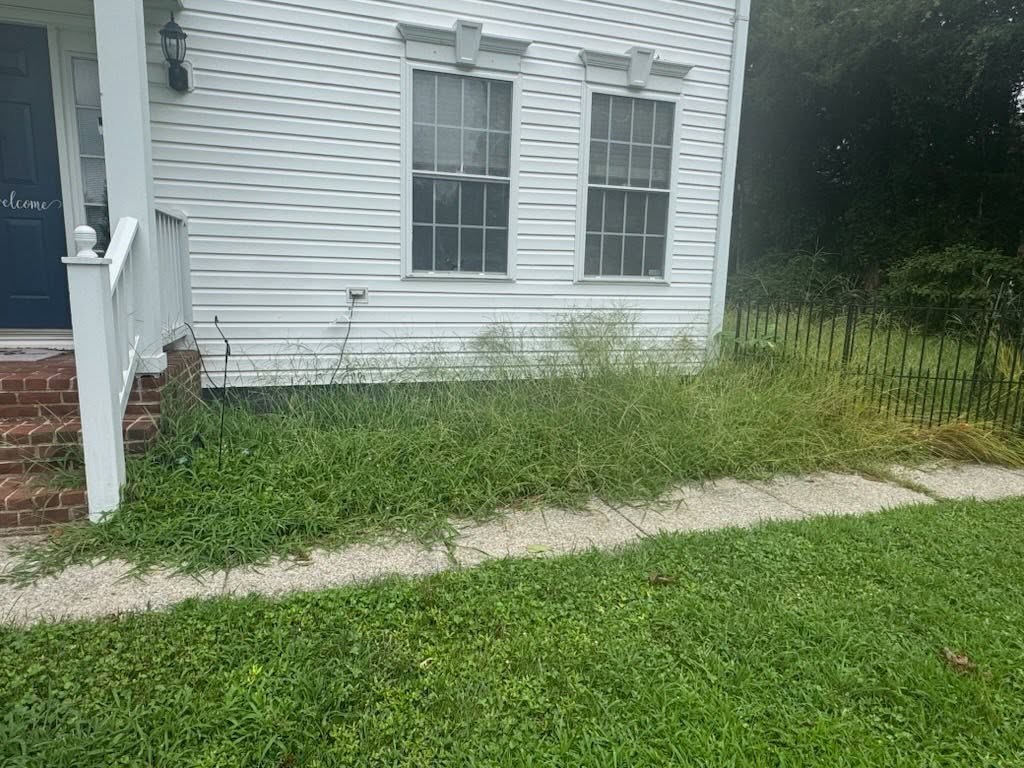 Property issue noticed and flagged during a routine lawn service visit in Sudbury