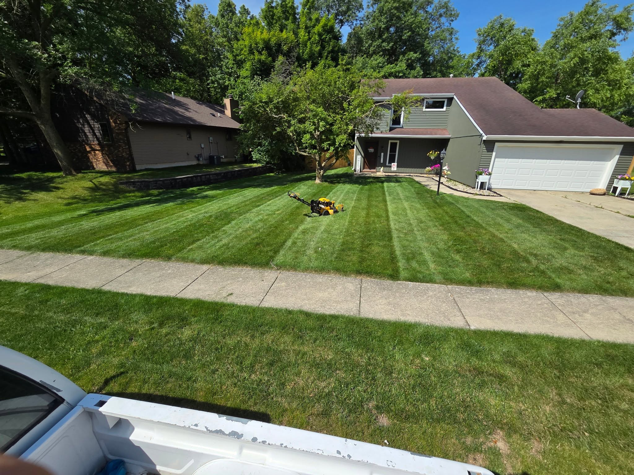 Responsible lawn care application near Ramsey Lake Sudbury waterfront property