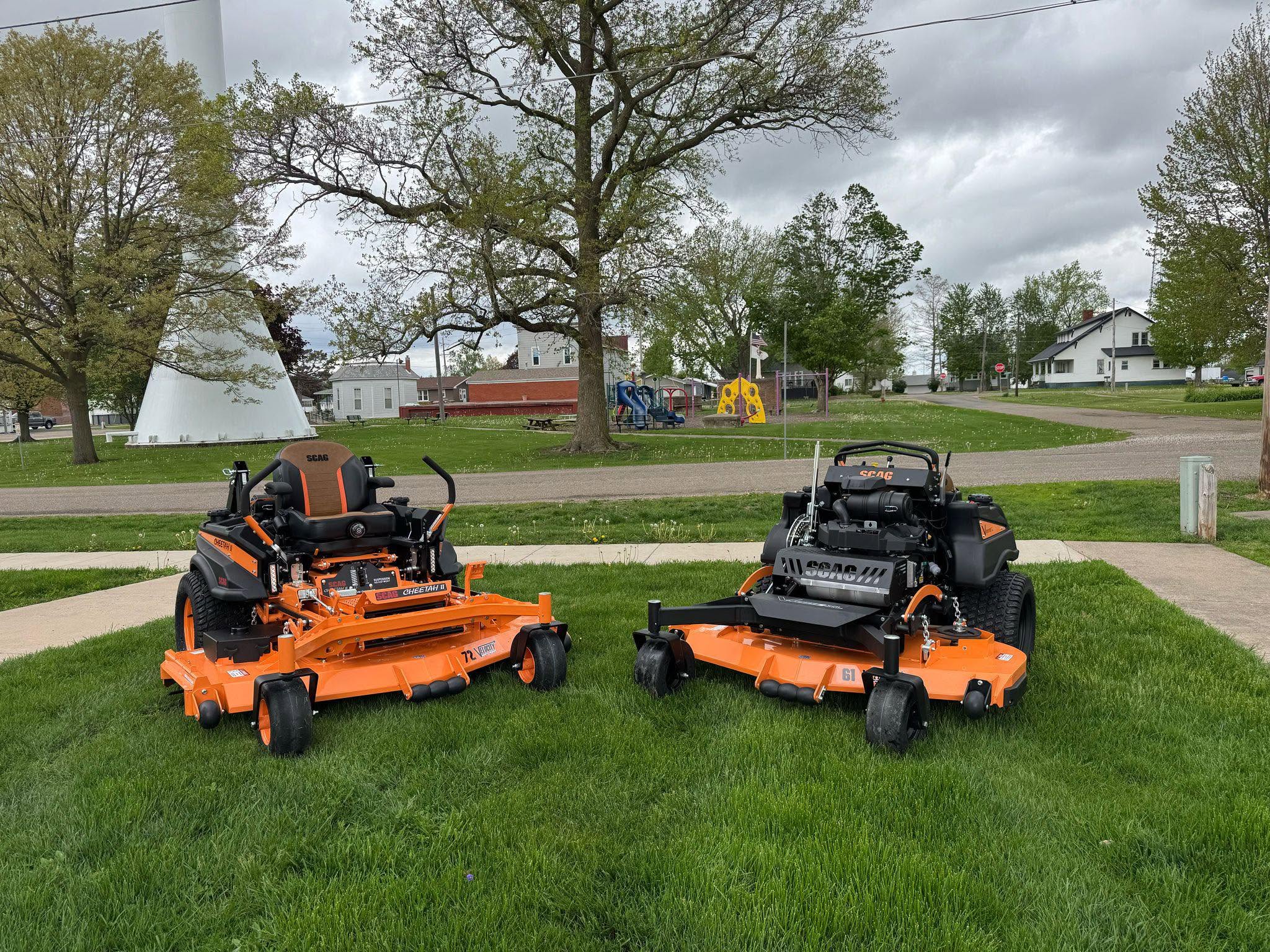 Ride-on lawn mower in Sudbury Ontario backyard that most homeowners do not need