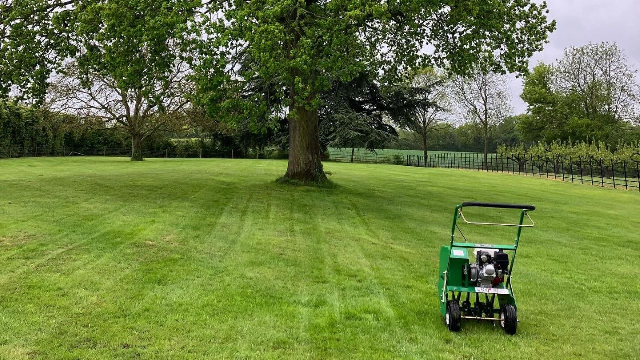 Healthy green lawn after repair on Garson Ontario property