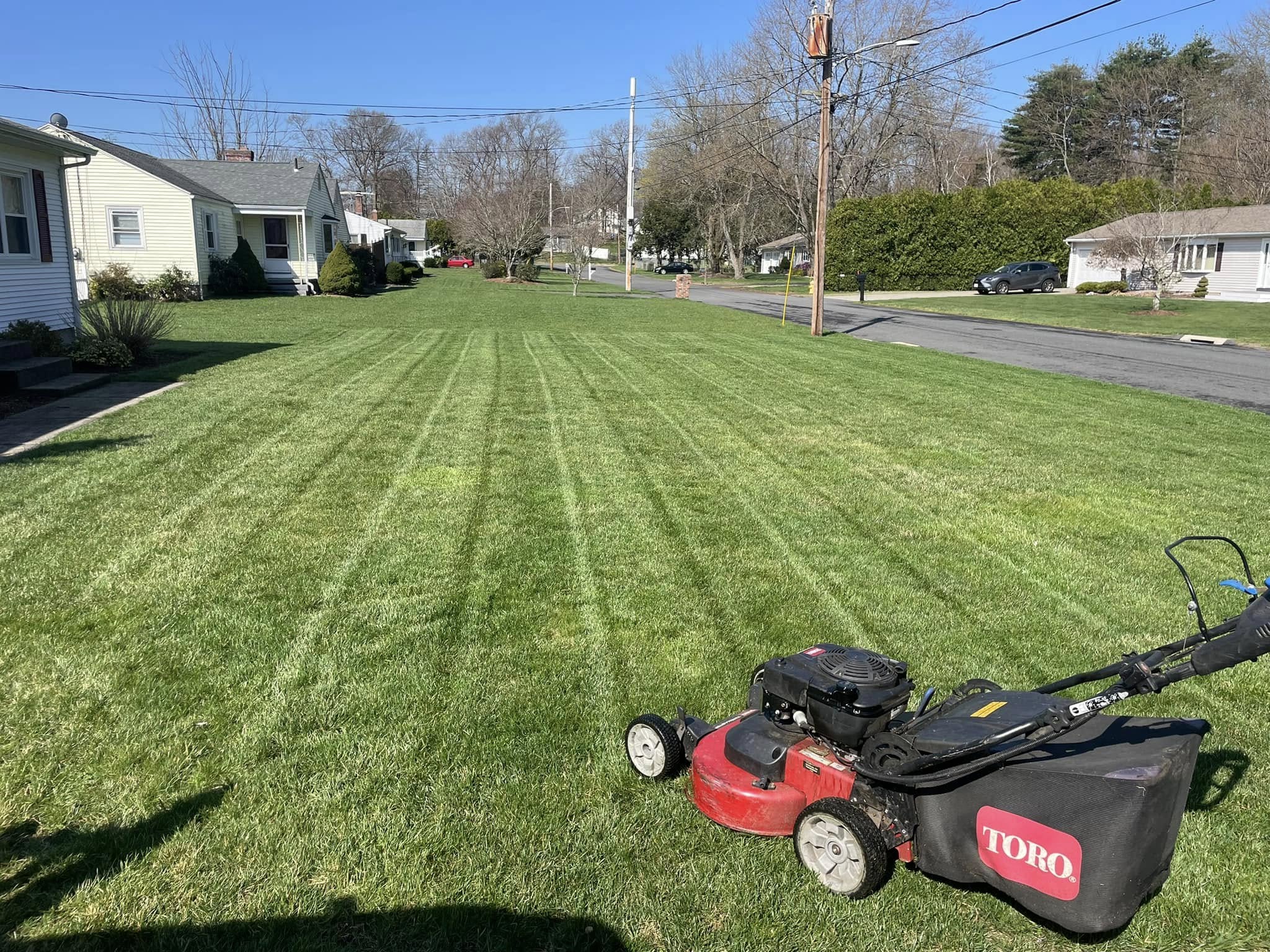 Ryan Lingenfelter careful grass cutting attention to detail residential lawn Greater Sudbury Ontario