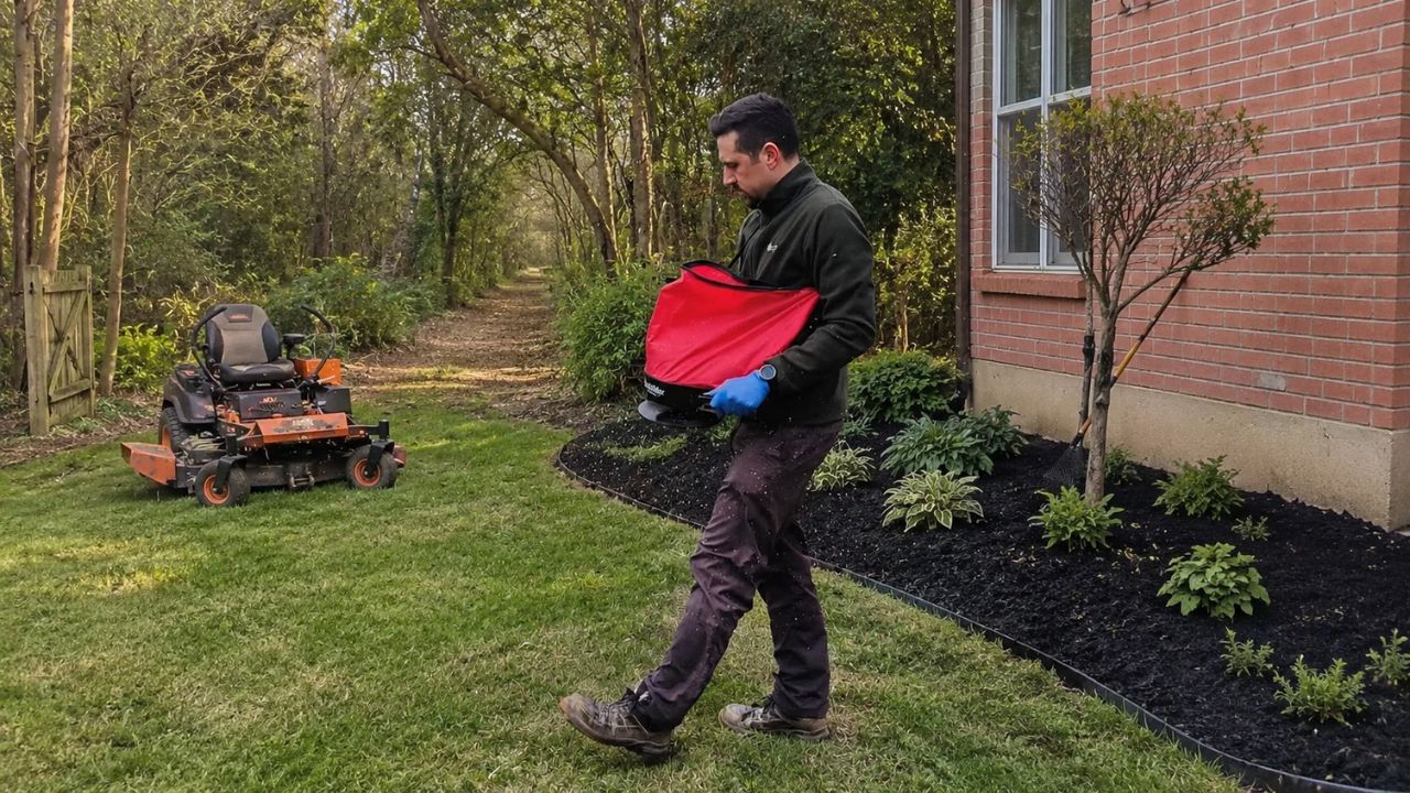 Ryan Lingenfelter completing a busy week of lawn care across Greater Sudbury Ontario — Cutting Edge Lawn and Landscaping Garson