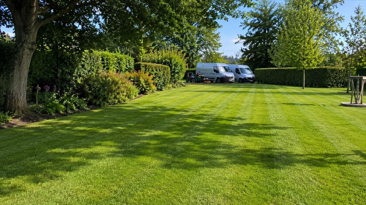 Ryan Lingenfelter of Cutting Edge Lawn and Landscaping at a residential property in Val Caron Greater Sudbury Ontario
