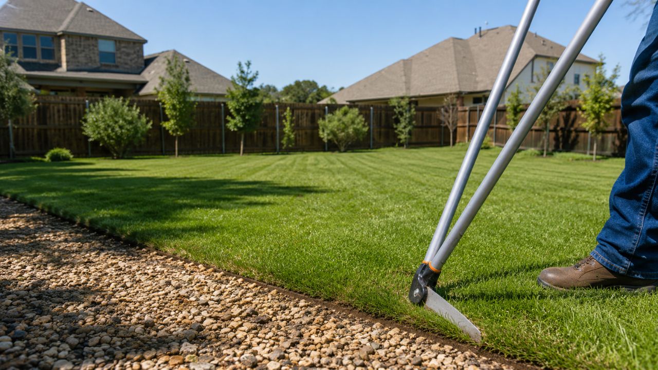 Ryan Lingenfelter transforming backyard lawn in Val Caron Sudbury Ontario for outdoor wedding