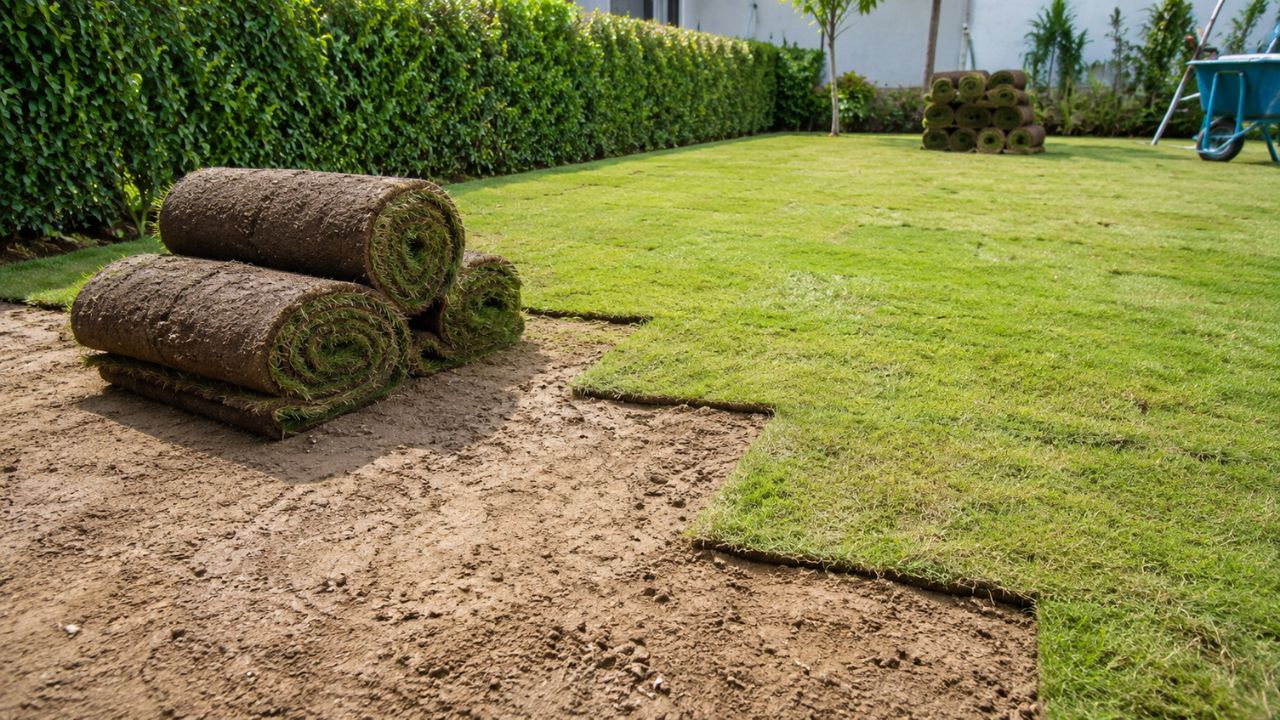 Ryan Lingenfelter assessing new lawn property Sudbury Ontario