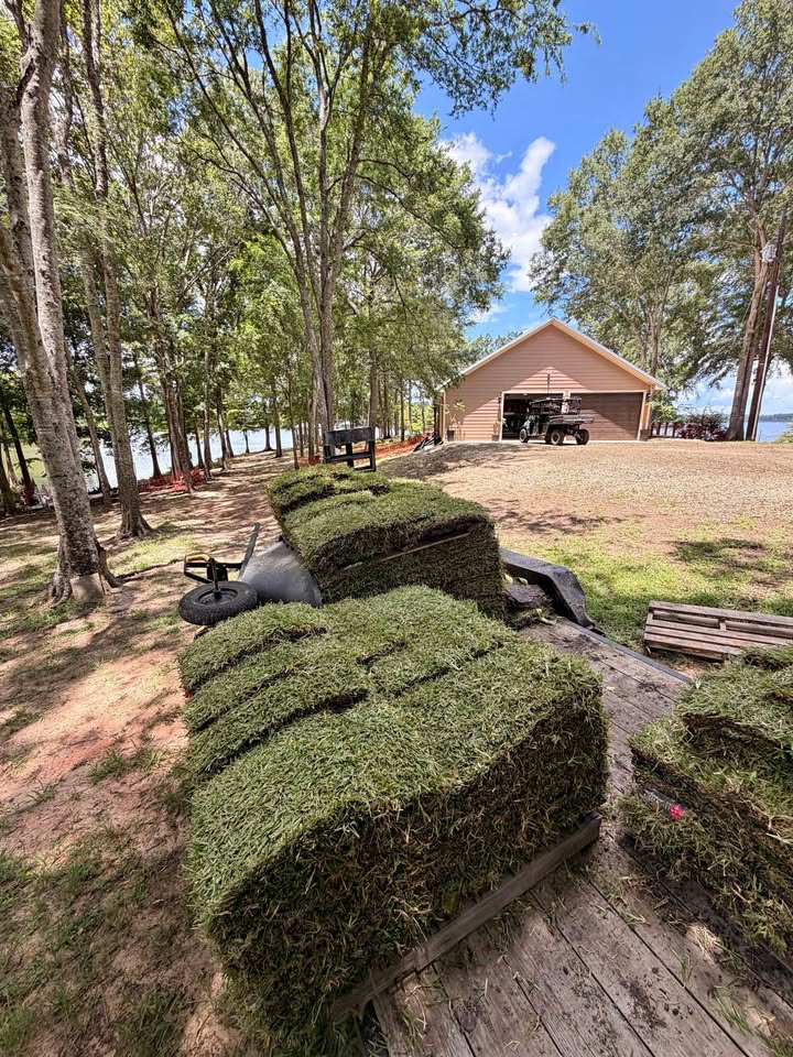 Sod pallets at a garden centre in Greater Sudbury Ontario