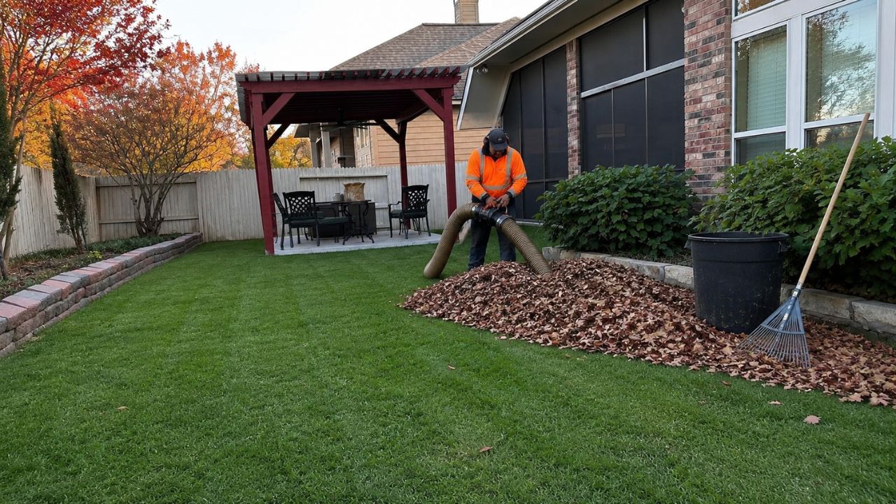 Spring yard cleanup being done on a Sudbury Ontario residential property