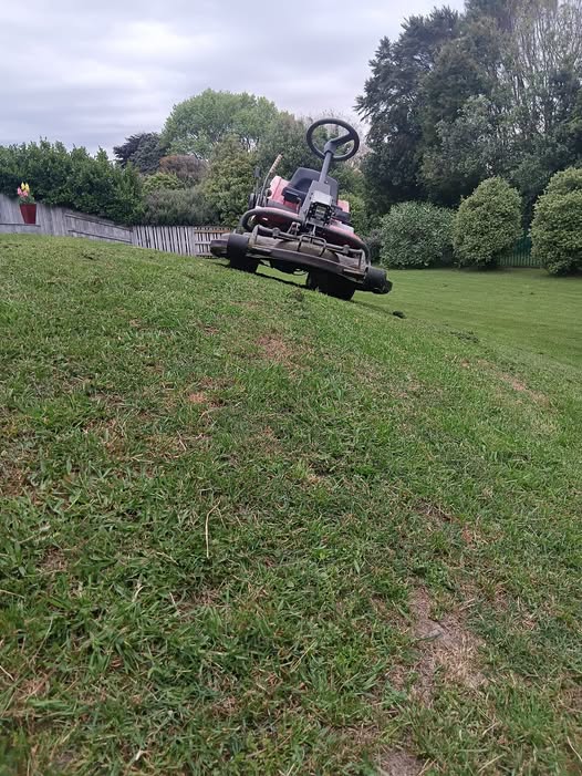 Uneven rocky terrain on Sudbury Ontario property difficult for riding mower