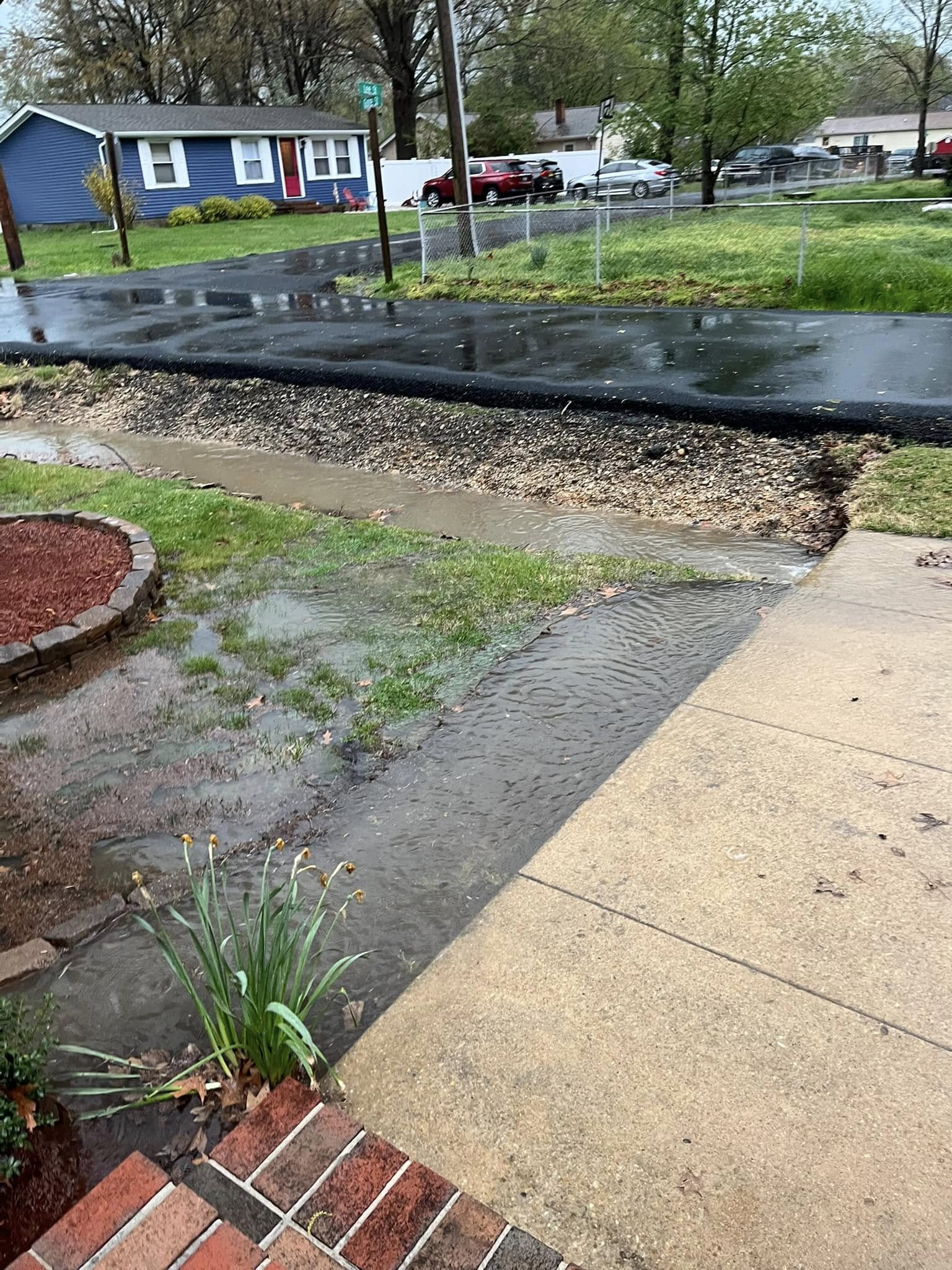 Urgent lawn problem on a new build Sudbury Ontario residential property after heavy rain