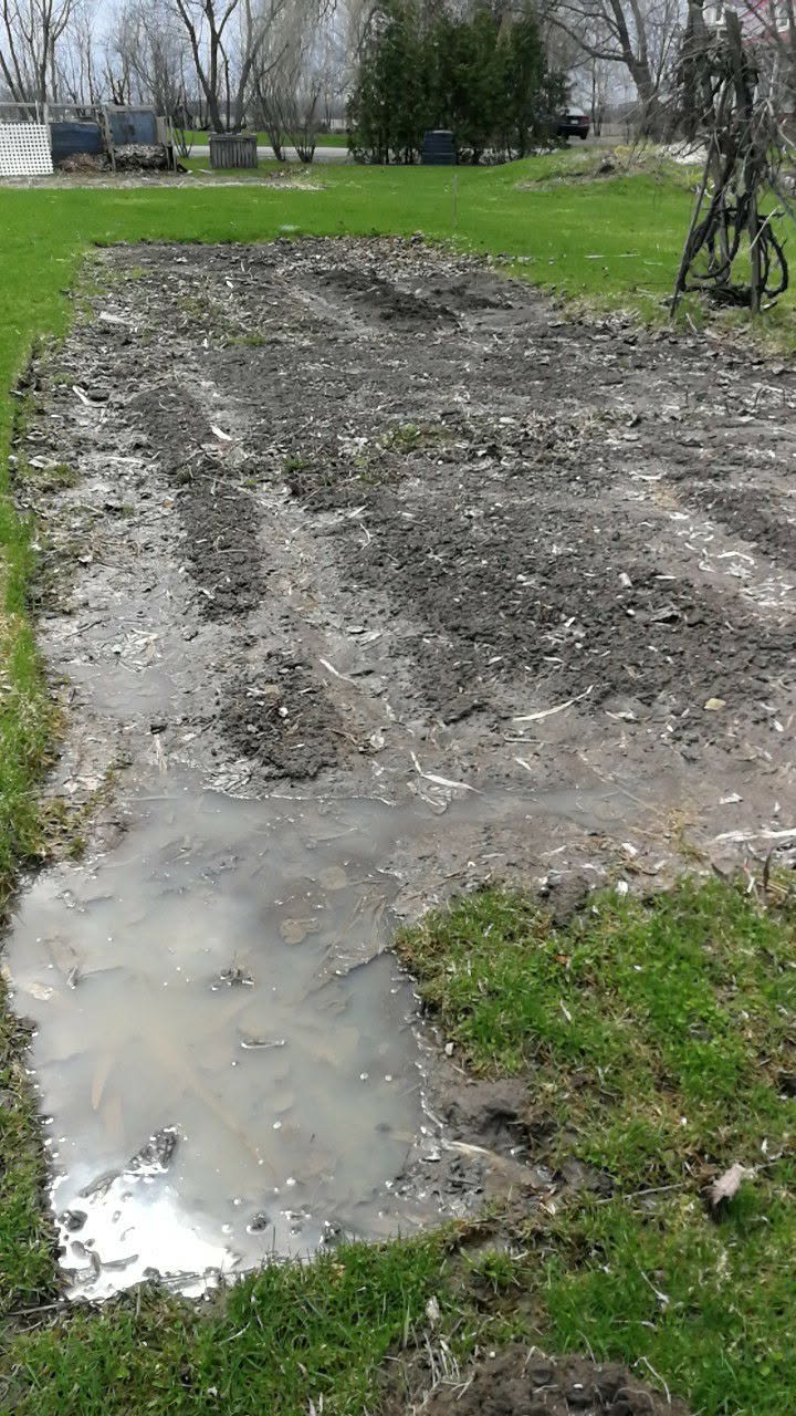 heavy clay glaciolacustrine soil Chelmsford Greater Sudbury Ontario slow spring drainage wet lawn