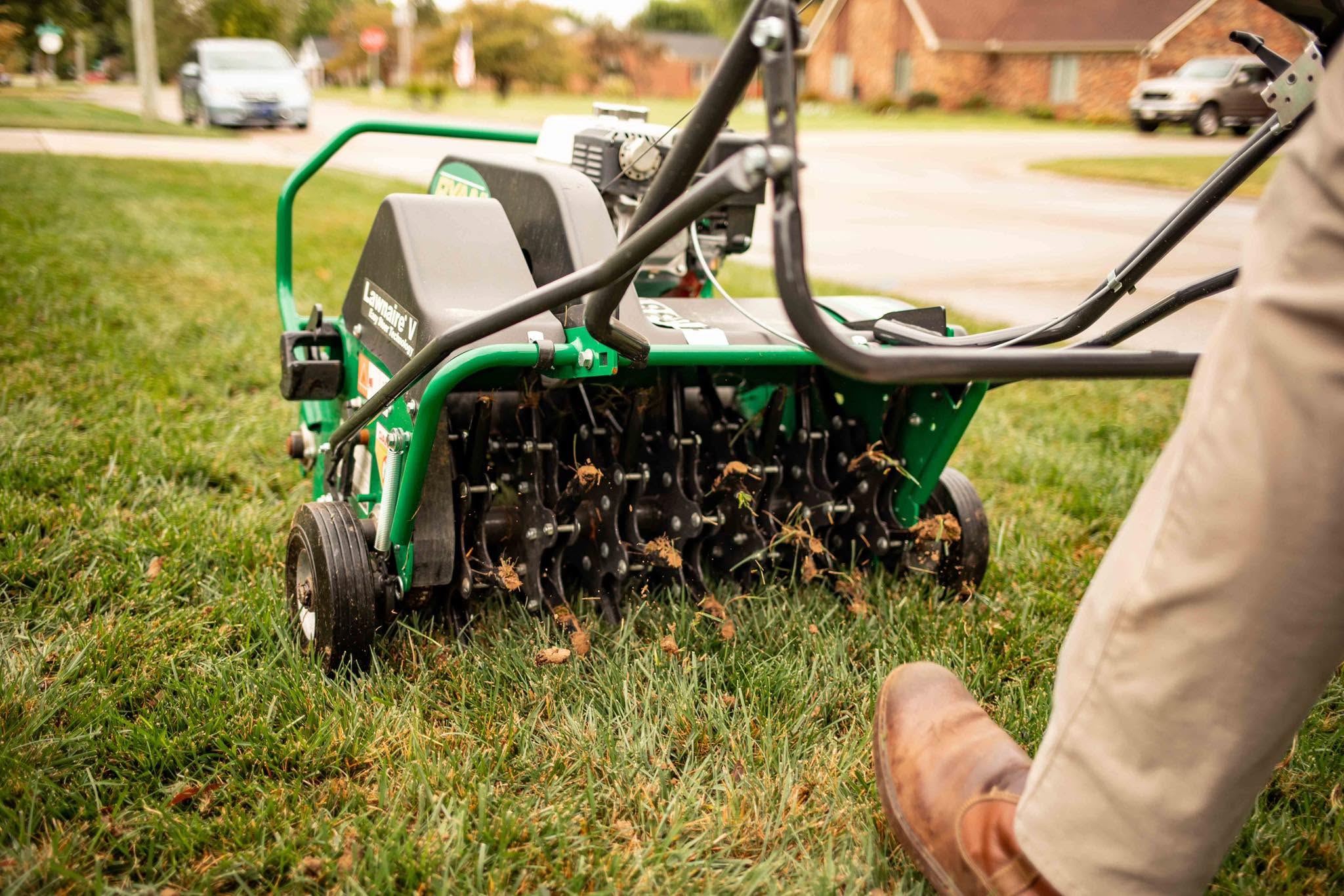professional complete lawn care service visit aeration overseeding residential Sudbury Ontario full assessment