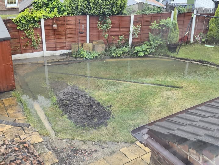 Shallow compacted waterlogged soil under overwatered Sudbury lawn